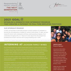 Jackson Family Wines Responsibility Report - Internships 